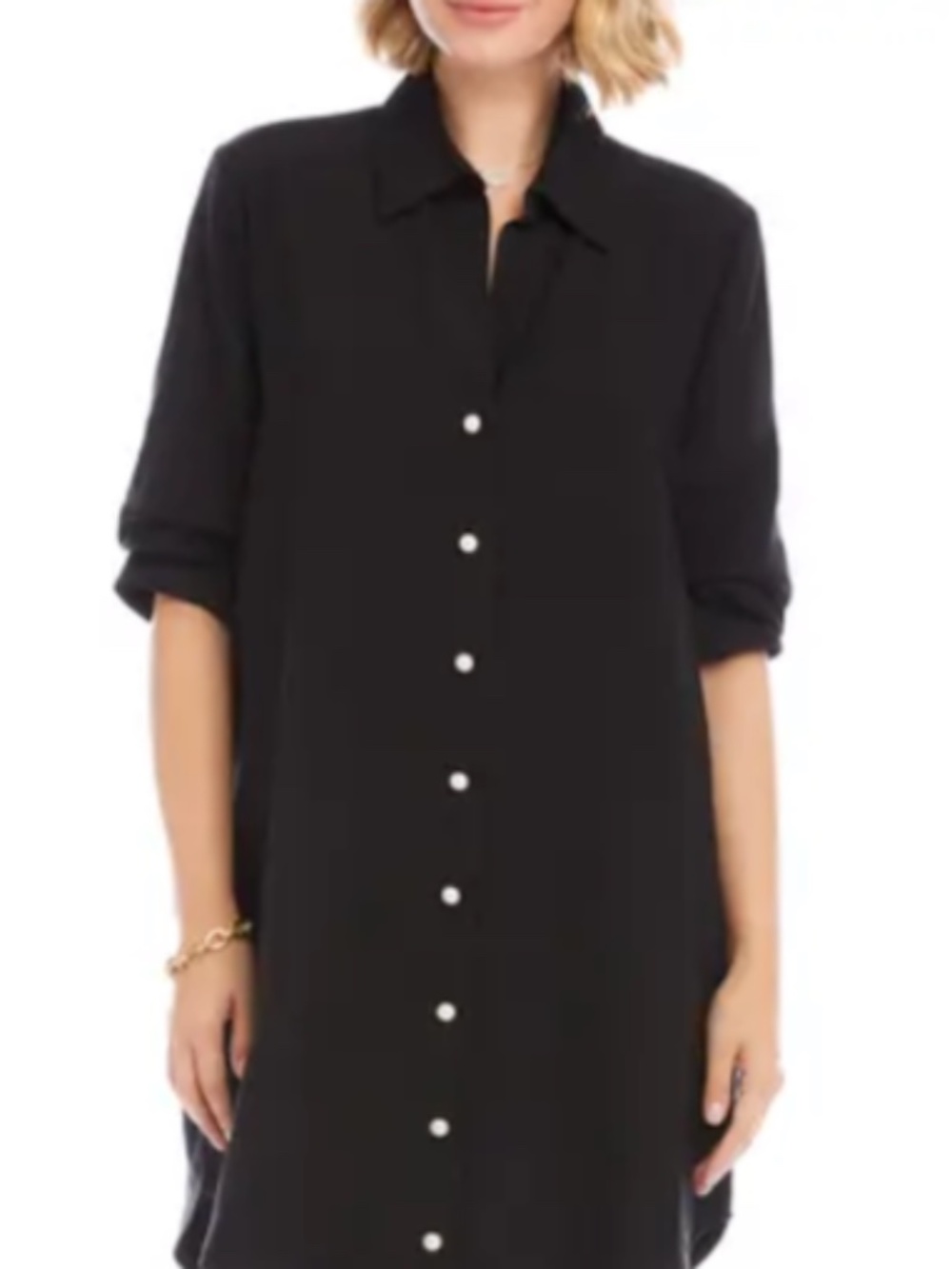 Cotton Nordstrom Black Shirtdress With Pockets XS